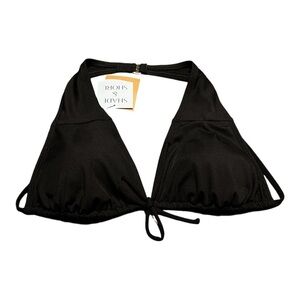 NWT Shade & Shore Classic Black Bikini Top L (12-14)